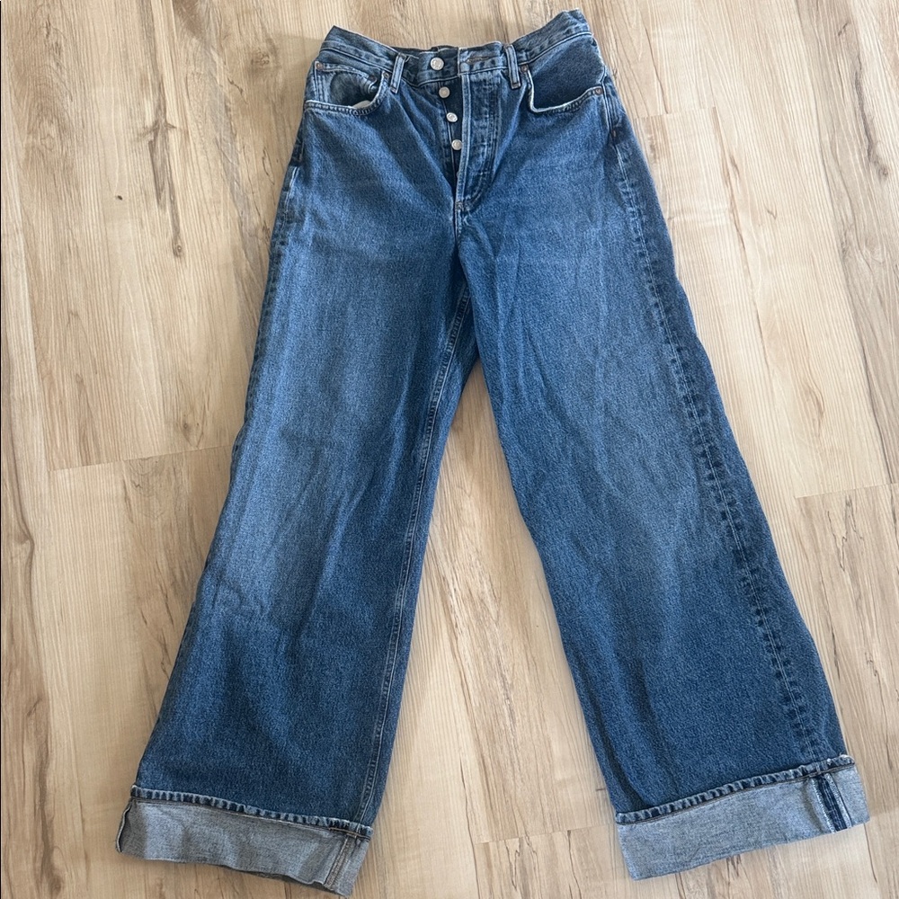 Agolde Dark Blue Flare Jeans - Picture 2 of 5